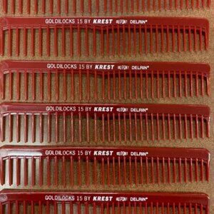 Krest Professional hair comb #15 (pack of 6) - 6 1/2" Burgundy Special